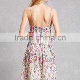 China Guangzhou Clothing OEM V-neck Sleeveless On-seam Pockets Scalloped Pocket Women Dress thumbnail-3