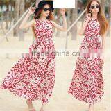 2017 Brand New Summer Women Sleeveless Floral Print Maxi Long Dresses Beach Dress thumbnail-4