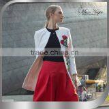 Maxnegio New Embroidery Winter Women Knee Length Coat