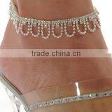 European Style Claw Chain Anklet Purple Flower Crystal Foot Chain Crystal Foot Jewelry for Single Lady thumbnail-3