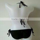 Lady Solid Black Tassels Swimwear One Piece thumbnail-4