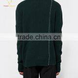 Men Pure Cashmere Green Knitted Jumpers Crew Neck Emboridery Sweaters thumbnail-3