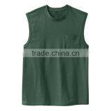 Latest Design Man Sleeveless Custom Fashion Bulk Blank Collar Pocket Men T-shirt thumbnail-3