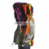 Myfur Popular Ladies Parka With Real Fox Fur Lining and Dyed Raccoon Fur Trimed Hood thumbnail-3