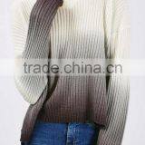 EY0874S Sexy Loose v Neck Pure Cashmere Pullover Sweater for Ladies thumbnail-2