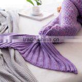 2017 NEW Girl Beautiful Striped Knitted Mermaid Sofa Tail Blanket thumbnail-4