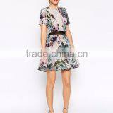 Top Quality Skater Design All Over Print Floral Dress 2015 thumbnail-5