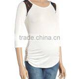 Hot Selling Maternity Tees With Due Time Ivory Side-Cinch Maternity Tops Women Clothes WT80817-37 thumbnail-1