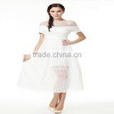 Hot Sales Wedding Dress Pure Dirndle Empty Lace Trim Neck ,transparent Grenadine Hem Ladies Dress OEM thumbnail-1