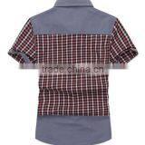 2014 New Model Casual Shirt for Men Plaid Short Sleeve Shirts thumbnail-2