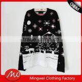 Christmas Knitting Reindeer Jacquard Winter Jumper Sweater for Ladies thumbnail-1