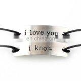 Wax Cord Stamped Metal Friendship Bracelets thumbnail-3