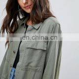 Wholesale Ladies Winter Jacket Custom Women Clothes Woman Army Green Winter Bomber Jacket thumbnail-4