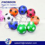 Promotional gift PU leather football keychain, creative design moulticolor keychain, factory wholesale metal keychain