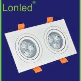 Recessed Square LED Spotlight Aluminum Case 2*7W Black/White/Silver High Power thumbnail-4