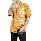 Diznew factory wholesale button up short sleeve shirt custom print mens shirts
