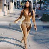 Wholesales 2020 Women Fashion Halter Long Jumpsuit Ladies Sportswear Playsuit With Zippers thumbnail-5