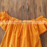 Girls Summer Outfit Toddler Yellow Tops + Black Pants Set Spring Summer Clothing for 1-6T thumbnail-6