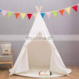 Portable Kids Cotton Teepee Tent Canvas Indian Children Play Tent Kids Playhouse, Class White One Window Style thumbnail-2