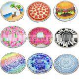 New Arrival Multi Pattern Color Digital Printed Custom Circle Microfiber Towels Turkish Round Beach Towel With Tassels thumbnail-5