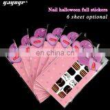 Halloween Design Beauty Nail Art Stickers Adhesive Transfer 3D Skull Pumpkin Spider Water Stickers Private Label thumbnail-6