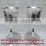 2015 New Design Small Size Brass Wine Goblets With Silver Finish, Wine Goblets, Metal Goblet