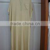 CM003 New Daffah Thobe 100% Cotton Poplin 137cm Comfortable Summer Arabic Men Clothes Short Sleeve Muslim Thobe thumbnail-1