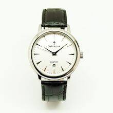Stainless Steel Water Resistance Man Watches Lady Genuine Leather Quartz Watch thumbnail-3