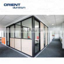 Hot Sales Nice Quality Anodized Extruded Modern Office Aluminum Frame Glass Partition Wall With Sliding Doors thumbnail-1