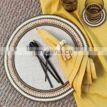 Home Accessories Table Wood Napkin Ring Macrame Beads Tassel Wooden Napkin Rings thumbnail-2