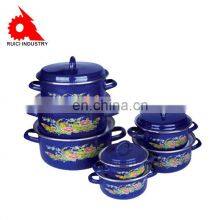 Cast Iron Cookware Mini Enamel Hot Soup Pots With Decal thumbnail-4