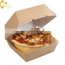 Custom Disposable Recyclable Hamburger Box Packaging Paper Chips Hamburger Packing Box Kraft Paper Burger Hamburger Box
