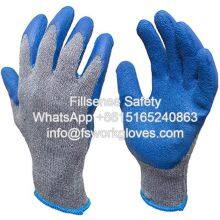 10Gauge 2Yarn Polycotton Liner Palm Crinkle Latex Coated Gloves Latex Dipped Gloves Latex Coated Cotton Gloves thumbnail-1