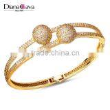 Express Wholesale Double Ball Pave Setting CZ Fashion Bangle for Women thumbnail-2