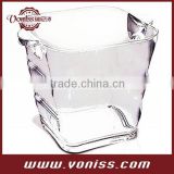 AS and Acrylic Square Wine Bucket, Plastic ice bucket, Clear,5L