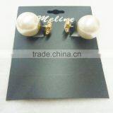 FLORAL CRYSTAL RHINESTONE PLASTIC PEARL 2 SIDED EARRING thumbnail-1
