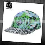Hot Sale Flex Fit Printing Green Leaf 5 Panel Hat