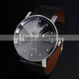 WM020 New Mens Unisex Black Dial Classic Value Leather Band Fashion Quartz Wrist Watch thumbnail-2