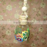 10ml chinese style gourd shape hanging frosted glass bottle car perfume with tassel