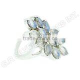 Pure 925 Sterling Silver Wholesale Ring,rainbow Moonstone Oval Gemstone Ring thumbnail-1