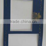 Fashional Blue Color and Shiny Stars Samples, 2 Openings and White Core Matboard