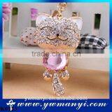 Crystal Handmade Bear Keychains Keyring Fashion bag charm Key Chains Holder Souvenir Key Chain women handbag Jewelry K0123