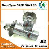 Short type 50W Auto H1 H3 H3C CANBUS LED bulb lamp 3000K amber