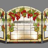 F-7 Grape Stained Glass Panel Tiffany Windows Flower Design Mosaic Wholesale China Tiffany Fireplace thumbnail-2