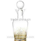 Hand Blown Gold Dot Decoration Whisky Decanter With Stopper