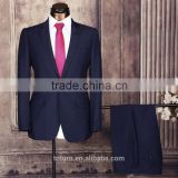 2016 Trendy Coat Pant Business Suit Stylish One Button Black Polyester/Rayon Men Suit