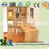 Solid Wood Bookcase With Computer Desk