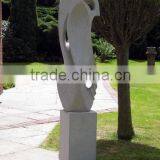 Modern Abstract Art Statue White Marble Stone Hand Carved Sculpture for Garden