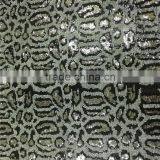 Snake Embroidered 3mm Sequin Fabric Leopard thumbnail-3