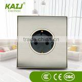 European Standard High Quality Brushed Stainless 2 Pole Pin Socket Outlet and Plug